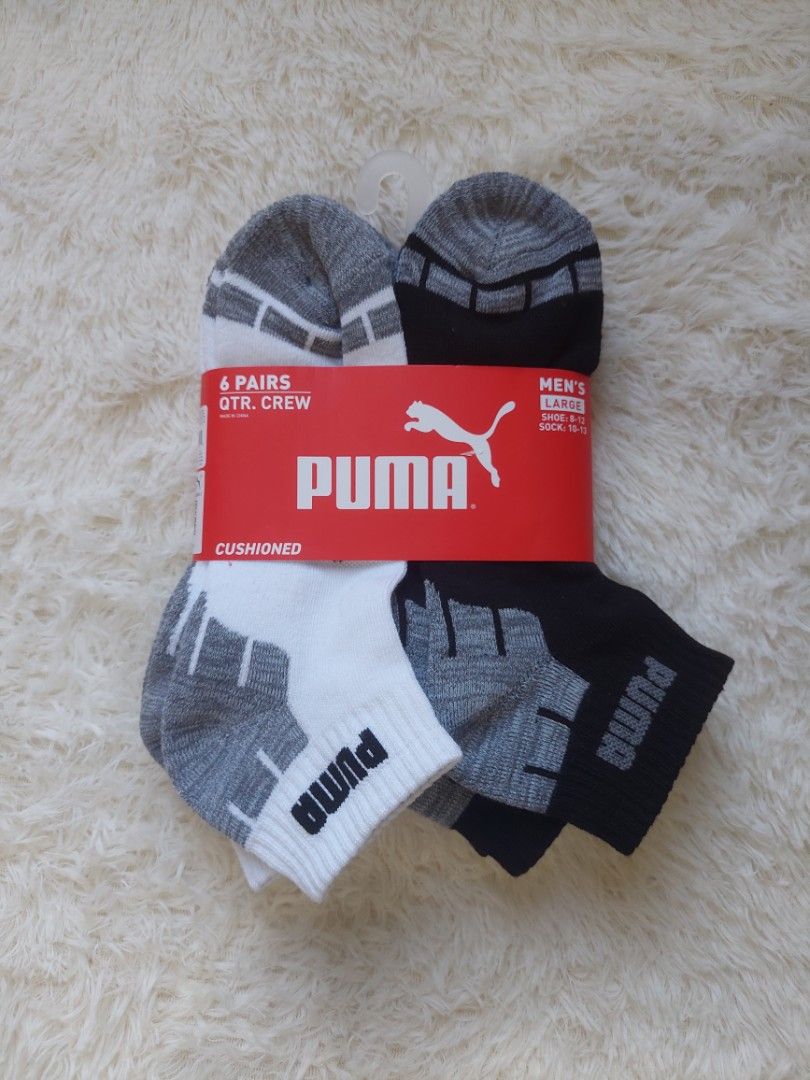 Puma Men's Socks (Large) - 6 pairs (Category: Socks) located in Quezon City. Submitted by affordable.stuff.for.sale (Listing ID 1289558534, Image 3). Description: Puma Men's Socks - 799 per bundle - 💯 authentic and imported - 6 pairs per bundle - available stocks - qtr crew - white × black - training low cut - white × grey × black - training qtr crew - black - shoe size : 8-12 - Sock: 10-13 - mesh ventilation and arch support for the training qt