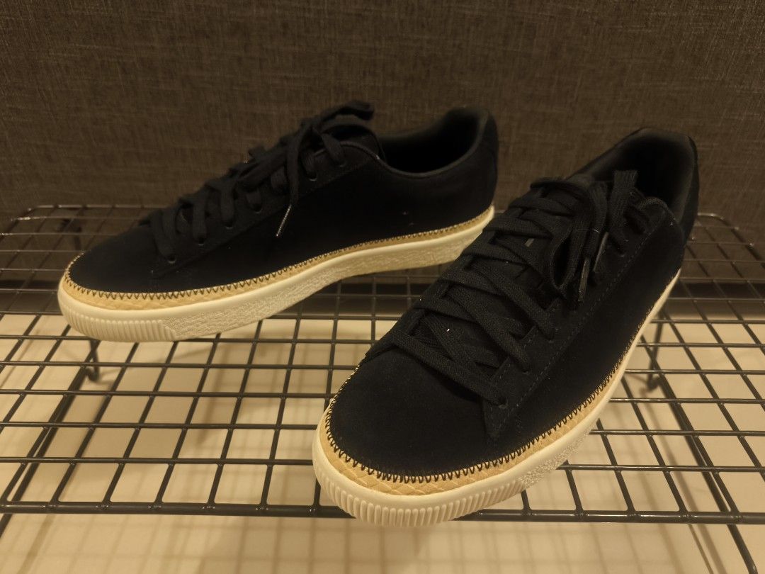 Puma Suede Trim DLX Black Sneakers UK9 US10 EU43 Brand New in Box Unworn