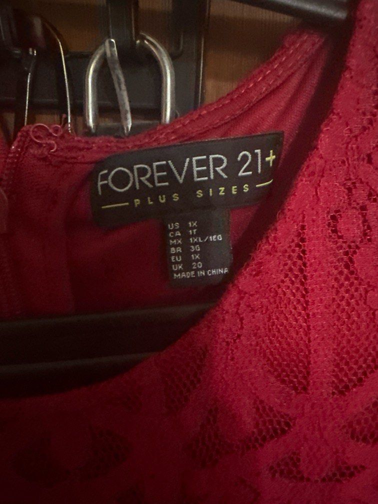 Red lace Forever 21 plus size dress