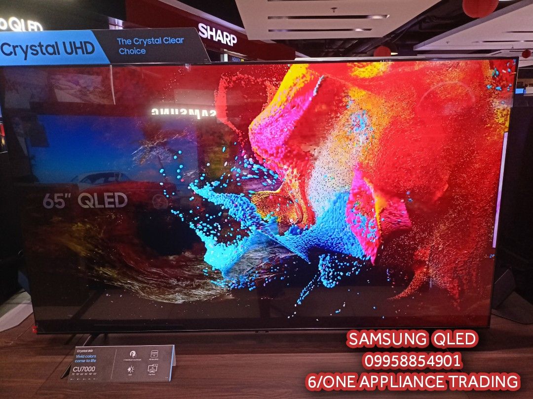 SAMSUNG 2024 SMART TV OLED/QLED/UHD/8K (Category: TV) located in Rizal. Submitted by florenciocanoy62 (Listing ID 1289474545, Image 1). Description: 🎊🎊SALE SALE SALE 🎊🎊 ✅SAMSUNG SMART TV ✅OLED,QNED,4K NEO QLED,8K NEO QLED ✅ALL BRAND NEW WITH WARANTY AND RECIEPT ✅FACTORY SEALED ☎️09958854901 UHD SERIES 7 43". 43cu7000. 18,990 50". 50cu7000. 20,399 55". 55cu7000. 22,299 66". 65cu7000. 35,699 70". 70cu7000. 43,199 75". 75cu7000. 63,599 UHD SERIE