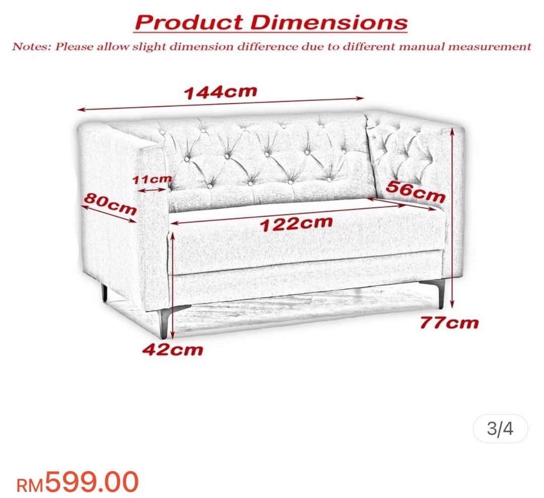Sofa (Category: Sofas) located in Bangi. Submitted by saline_88 (Listing ID 1289518753, Image 3). Description: Buy RM599 . lightly used condition all god can check first . let go rm350 . self pickup.