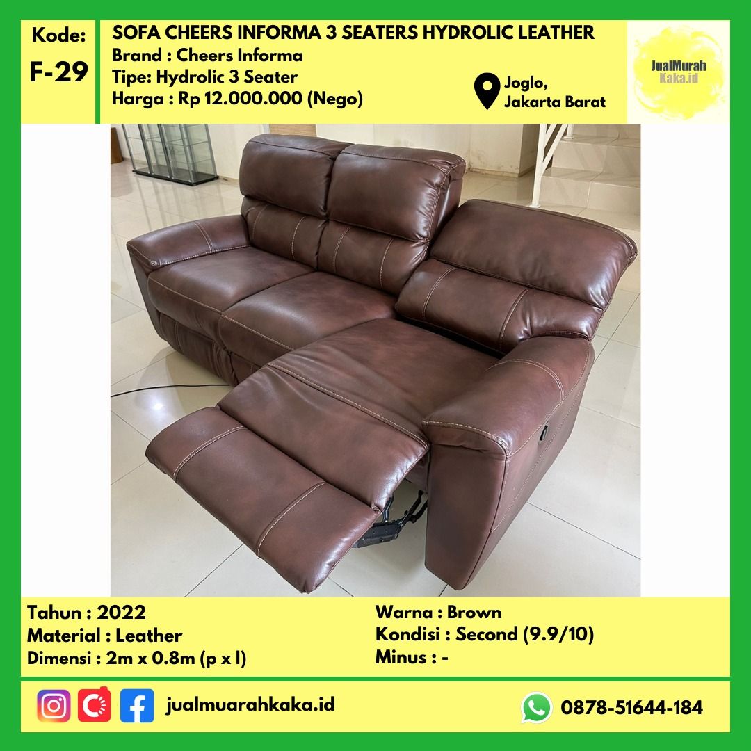 SOFA CHEERS INFORMA 3 SEATERS HYDROLIC LEATHER