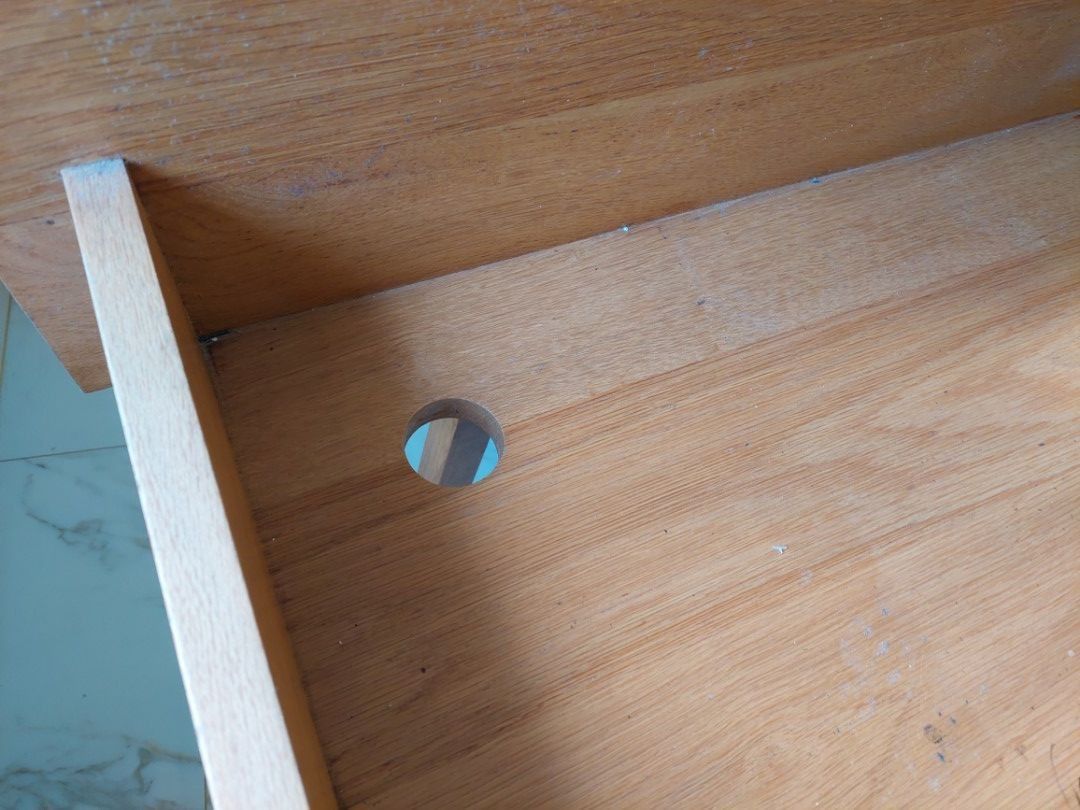 Solid wood study table (Category: Tables & Sets) located in Singapore. Submitted by tinsel (Listing ID 1289574098, Image 2). Description: Scandinavian style solid wood study desk imported from Thailand. comes with a hole drilled for cables. Very good quality. some defects on table top as in one of the pictures. please arrange your own transport as it is very heavy..