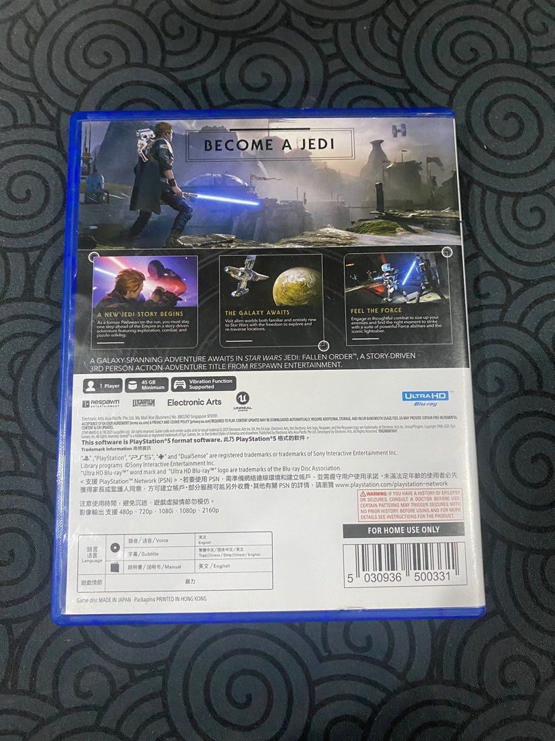 Star Wars: Jedi Fallen Order PS5 (Category: PlayStation) located in Manila. Submitted by illuminatenova (Listing ID 1289489166, Image 2). Description: Star Wars: Jedi Fallen Order PS5 P1600! -Disc is in good condition -Only played with once or twice -No scratches Pm for more details! First to pay gets the item! Location: Sta Mesa Manila Payment: Gcash Delivery: Lalamove or Grab .