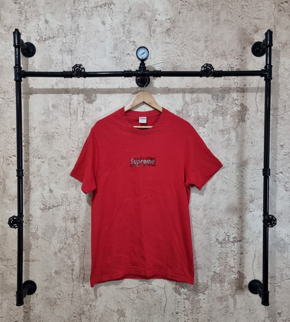 Supreme swarovski box logo red online