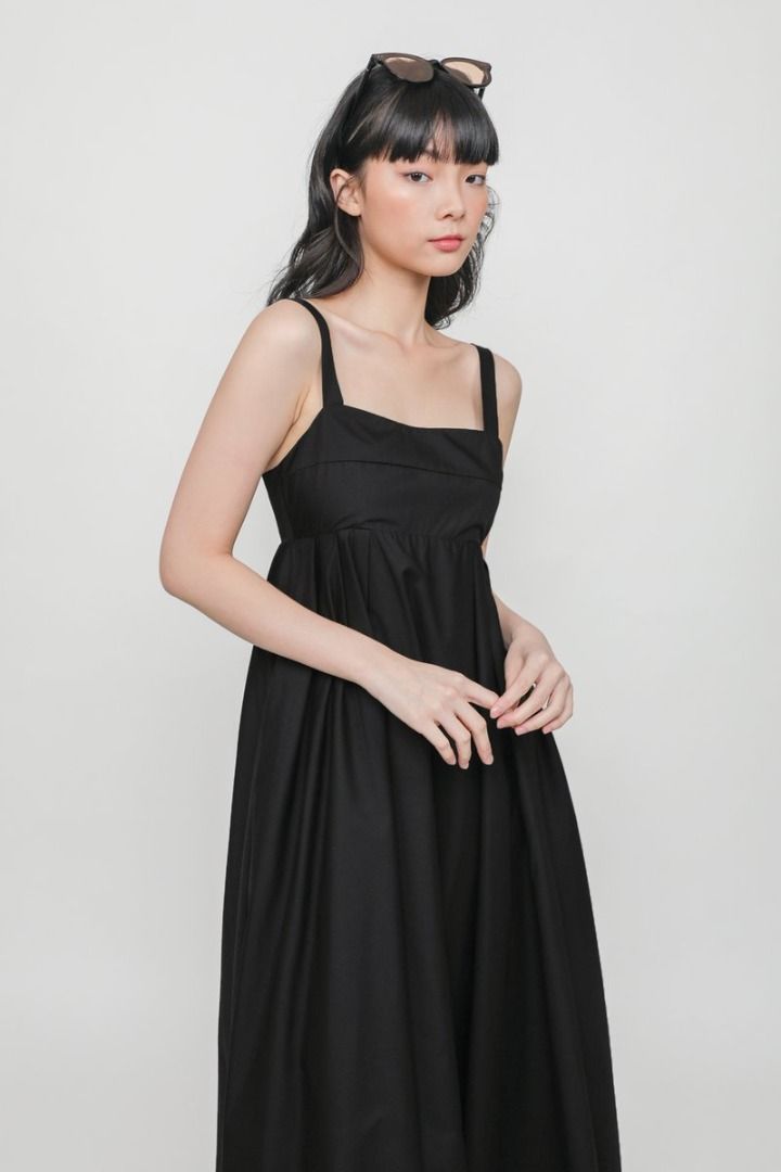 Black empire shop waist maxi dress