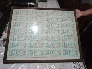 Uncut 5 Pesos Money with Frame