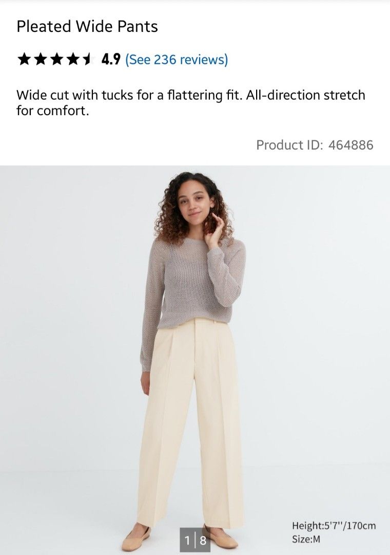 Uniqlo Pleated Wide Leg Trousers, Where To Buy, 460311-COL30