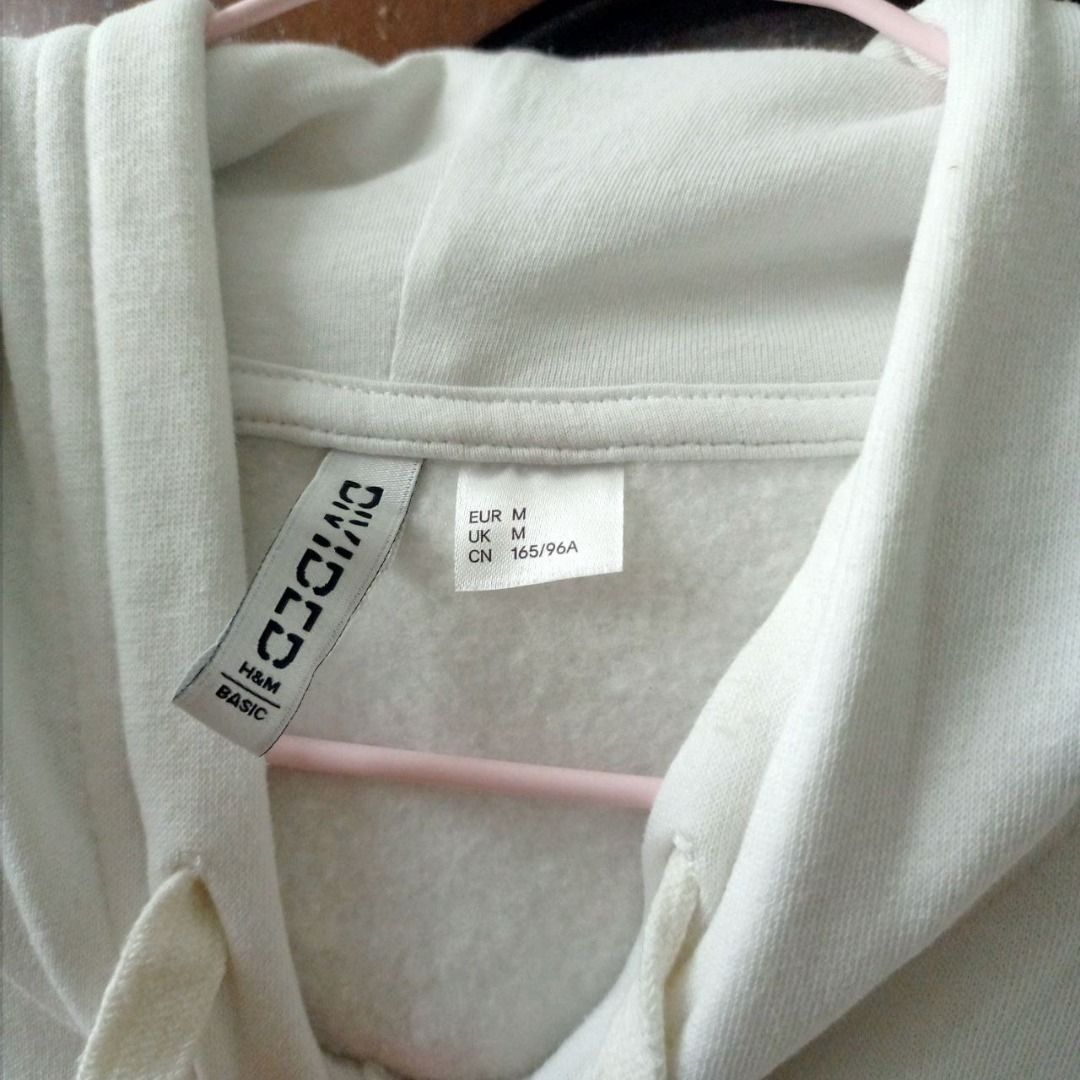 WHITE HOODIE DIVIDED H M BASIC CROPTOP