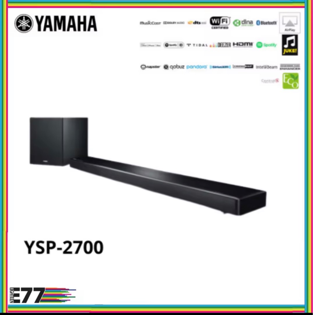 Yamaha YSP 2700 MusicCast Sound Bar with Wireless Subwoofer, Audio