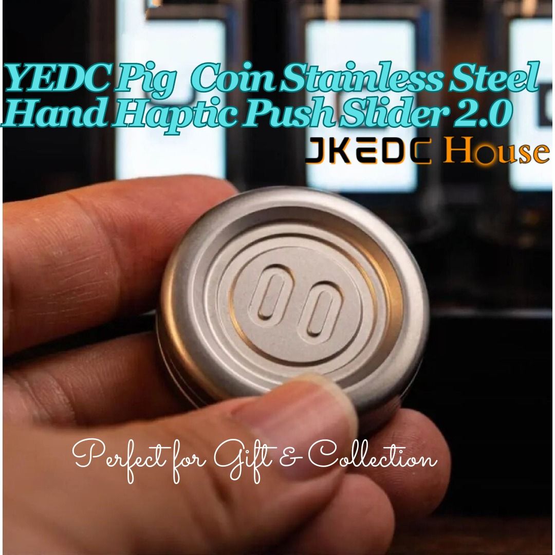 YEDC Pig 2.0 Stainless Steel Coin Hand Push Slider | YEDC Pig 2.0 Metal Coin  Hand Fidget | YEDC Coin Shape Slider for Collection & Gift, Hobbies & Toys,  Toys & Games on Carousell