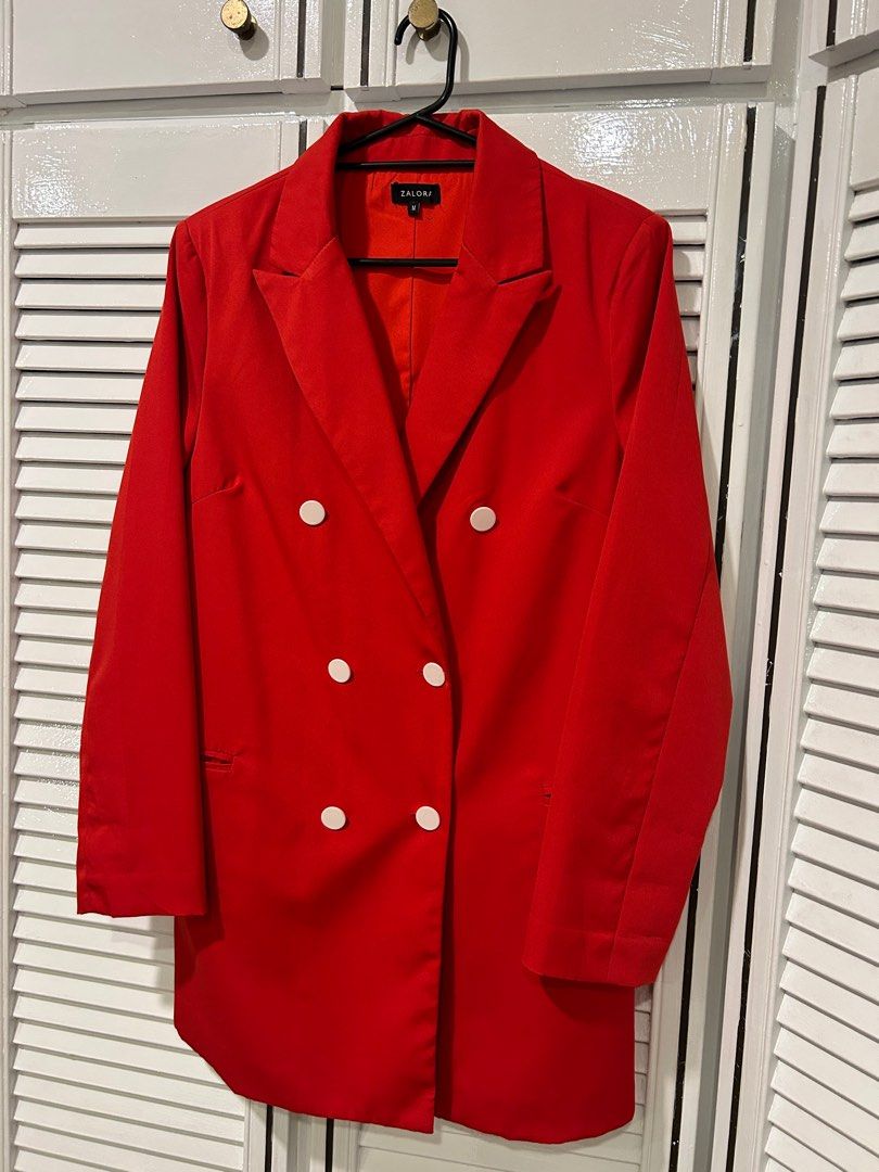 Red deals oversized blazer