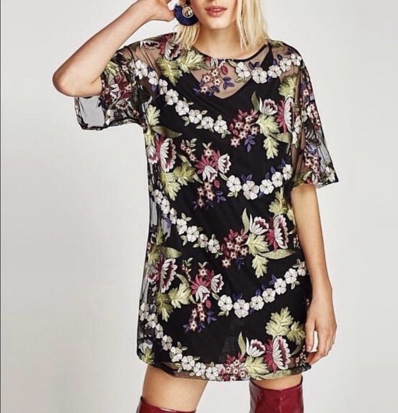Zara Floral Embroidered Tulle Mesh Dress, Women's Fashion, Dresses & Sets, Dresses on Carousell Zara Floral Embroidered Tulle Mesh Dress, Women's Fashion, Dresses & Sets, Dresses on Carousell