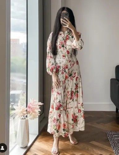 Zara printed maxi dress discount