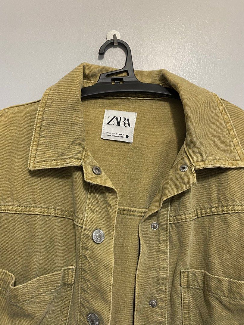 Green denim jacket zara shop