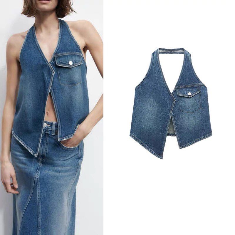 Halter Denim Vest