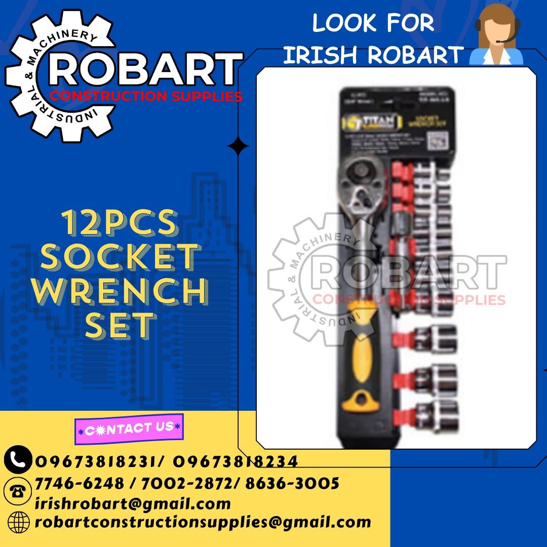 12pcs socket wrench set (Category: Construction Tools & Equipment) located in Manila. Submitted by irishrobart_22 (Listing ID 1289731481, Image 1). Description: SOCKET WRENCH SET 12PCS MODEL: TST-RHS-1/2 PHP 499 12PCS MODEL: TST-RHS-3/8 PHP 499 14PCS MODEL: TST-RHS-1/4 PHP 499 SEND US MESSAGE FOR INQUIRIES ‼️‼️ LOOK FOR IRISH ROBART VBR : 0 9 6 7 3 8 1 8 2 3 1/ 0 9 6 7 3 8 1 8 2 3 4 LANDLINE 8-6 3 6 3 0 0 5 / 7 7 4 6 -6 2 4 / 7 0 0 2-2 8 7 2 GMAI