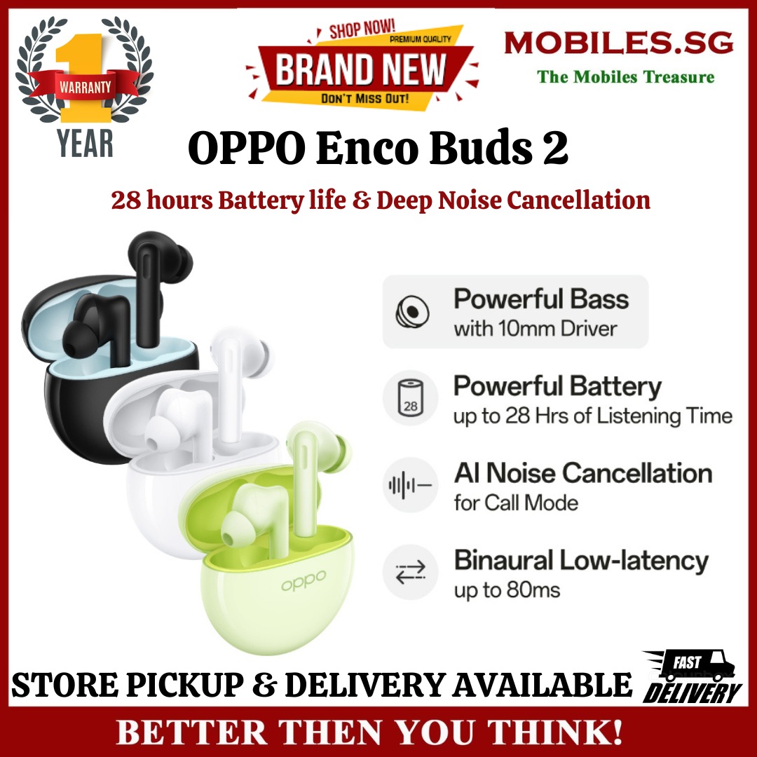 OPPO Enco Buds 2 with 28 hours Battery life & Deep Noise