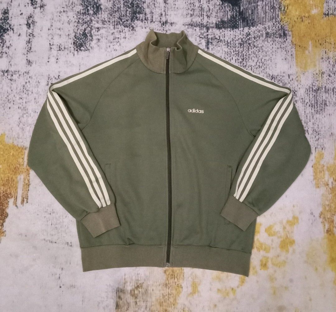 Olive green adidas sales jacket mens