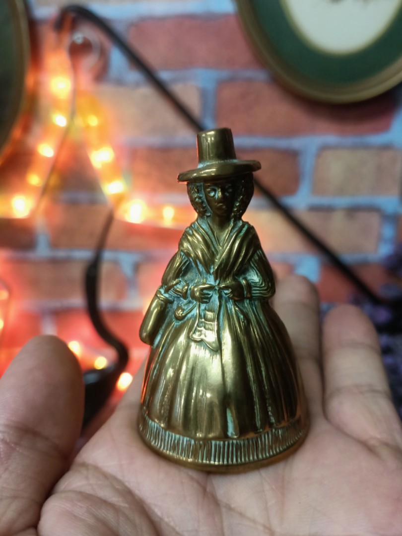 Vintage Brass Welsh Lady Bell