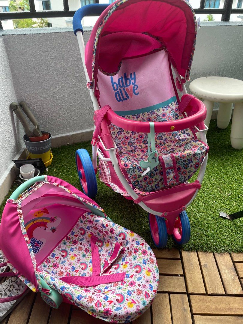 Baby alive doll pram hot sale