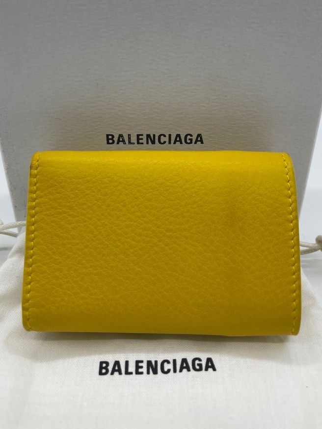 Balenciaga Mini Papier Yellow Wallet Luxury Bags Wallets on