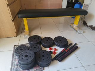 Bench and dumbells