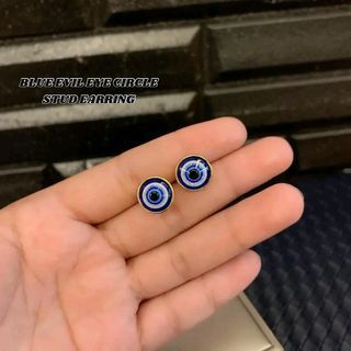 Blue evil eye earrings
