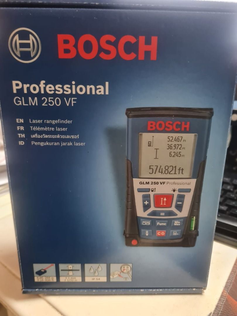 Bosch GLM 250 VF Laser Distance Measure, Furniture & Home Living, Home ...