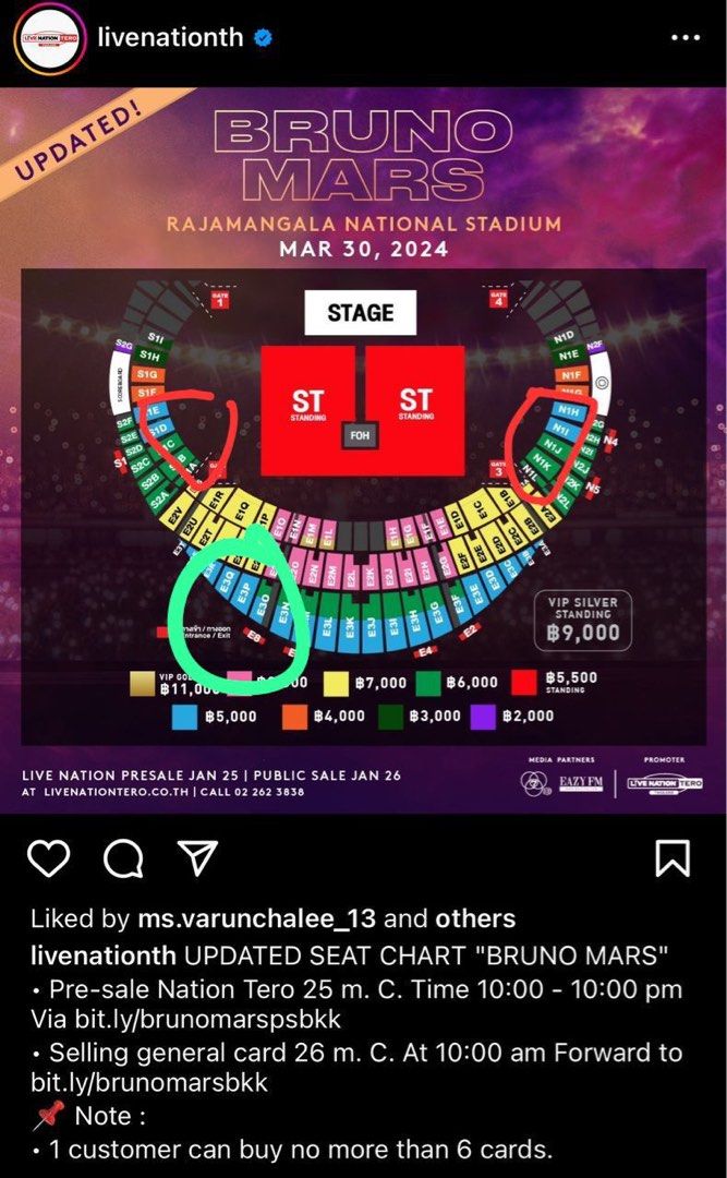 Bruno Mars Bangkok 30 March 2024, Tickets & Vouchers, Event Tickets on Carousell