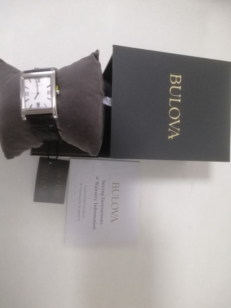 Bulova Men s Black Leather Strap Watch 45mm 96B107 Men s Fashion