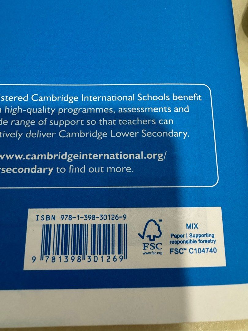 Cambridge checkpoint lower secondary mathematics workbook 7 hobbies
