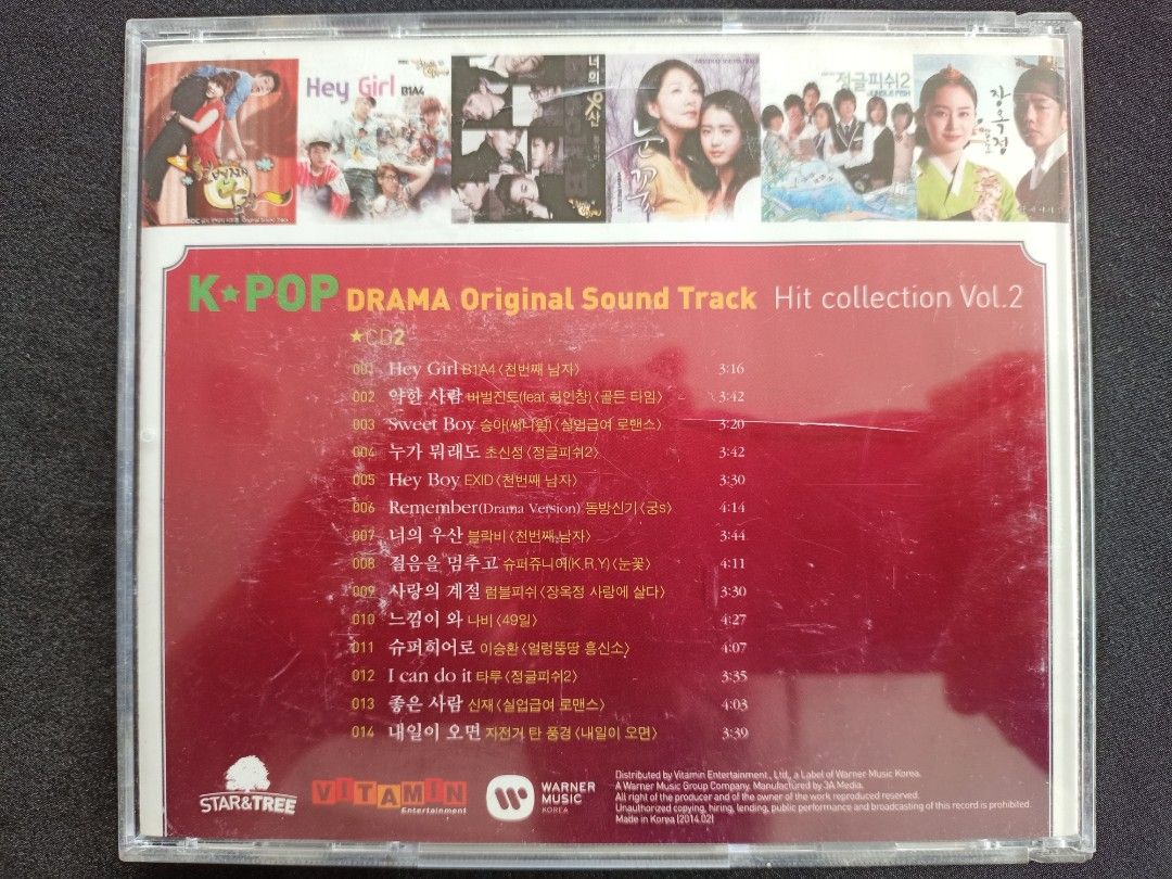 CD K Pop Drama Original Soundtrack Hit Collection Vol.2