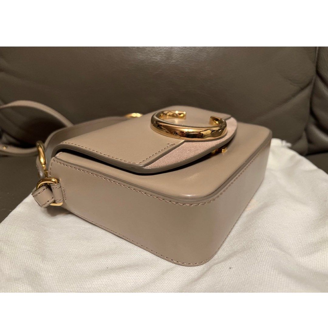 Chloe Mini C Bag Matt Grey, 名牌, 手袋及銀包- Carousell