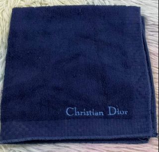 Christian Dior Blue Face Towel Reversible Embroidered Logo with Flaw as posted 12" inches - P250.00