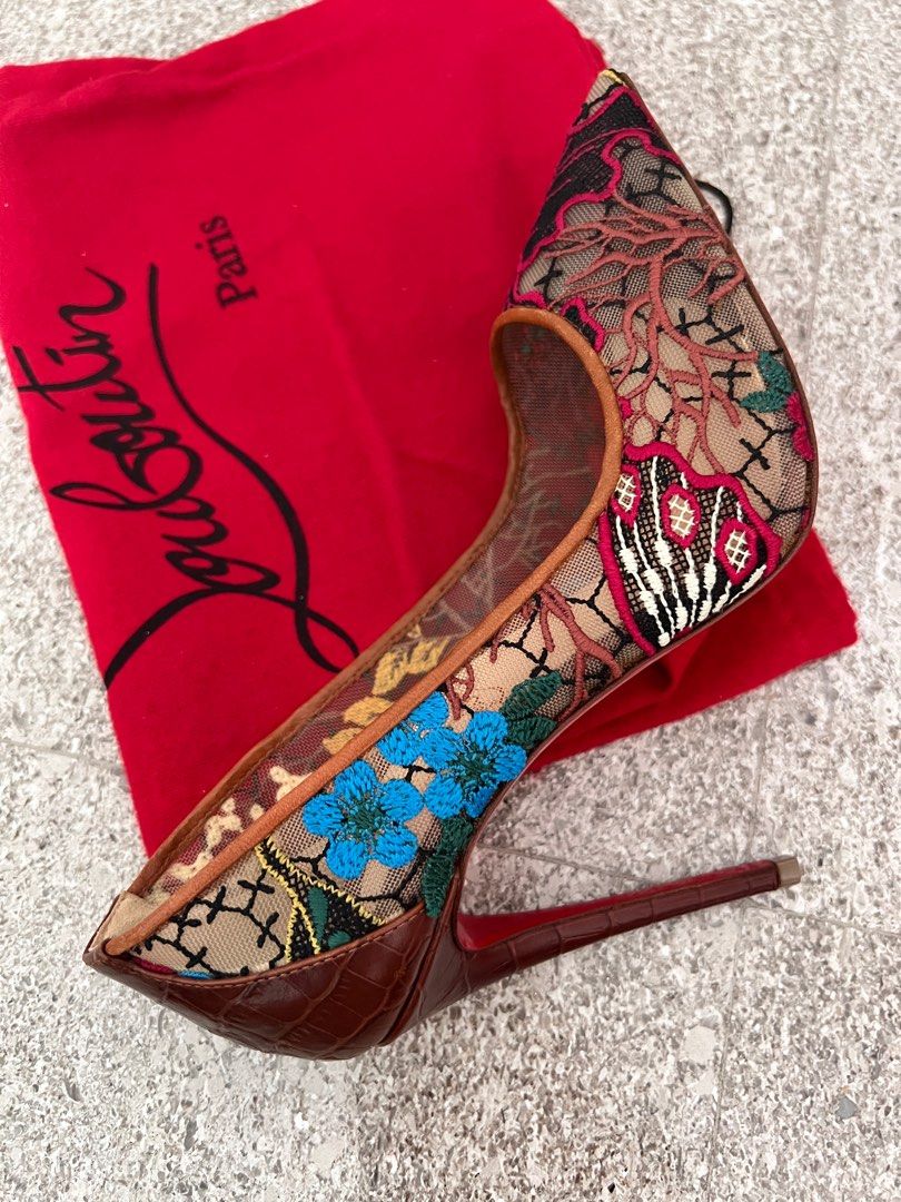 Red floral heels sale