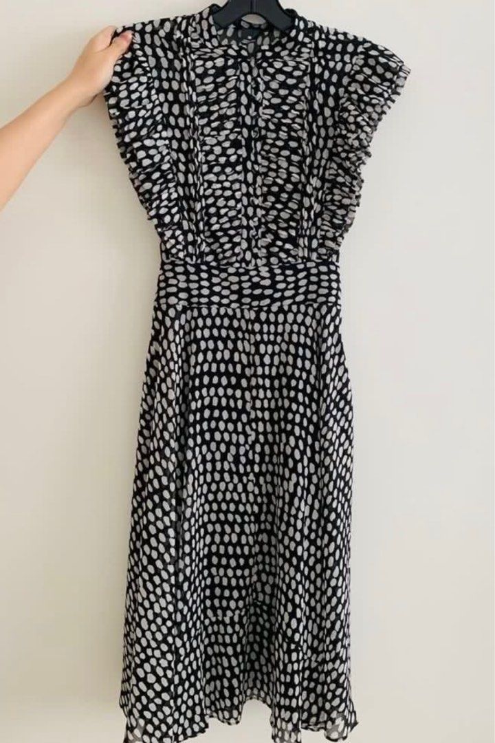 Club Monaco Saffra Sleeveless Printed Ruffle Dress