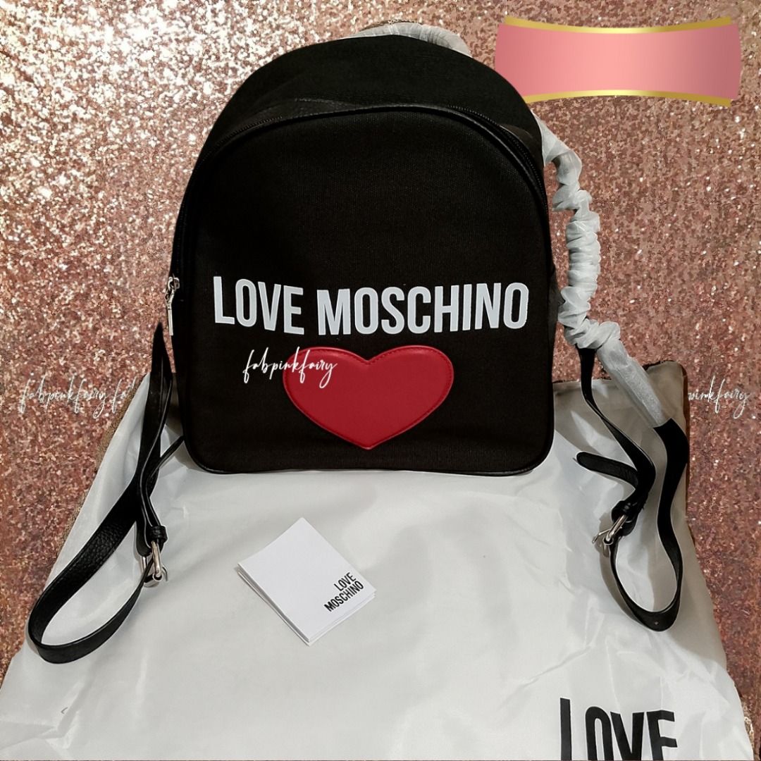 COD Love MOSCHINO Backpack Black Backpack School Bag Office Bag Travel Bag
