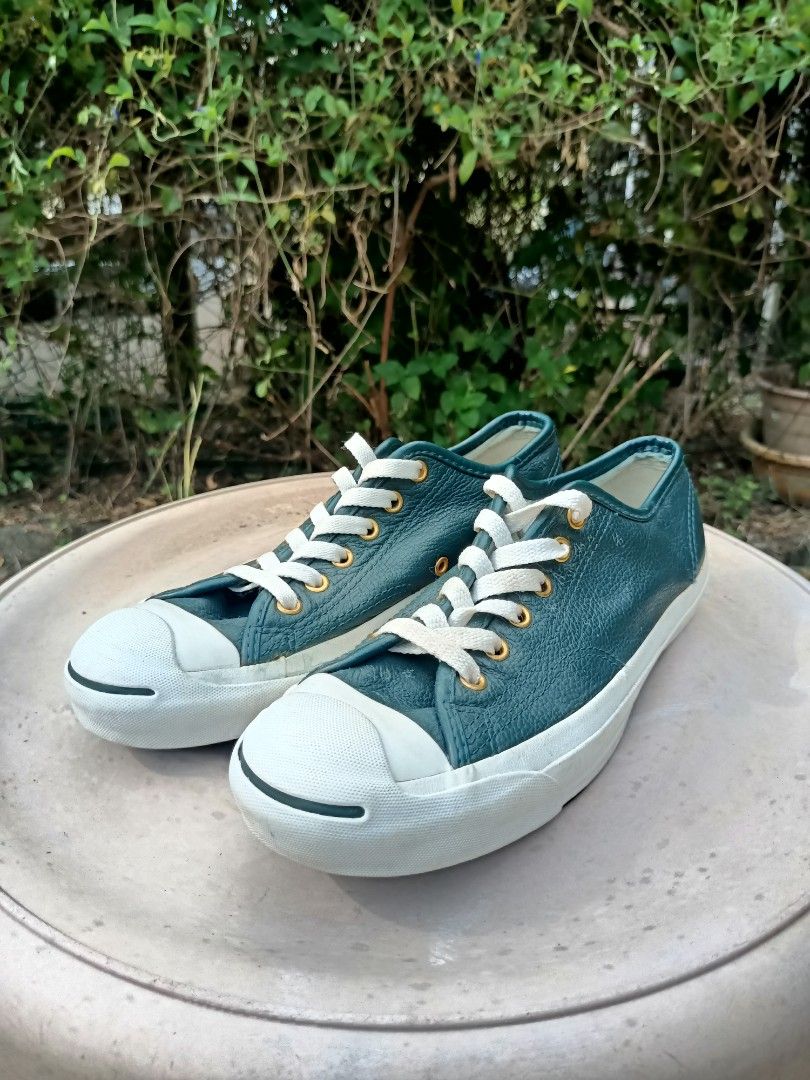 Dark green 2025 leather converse
