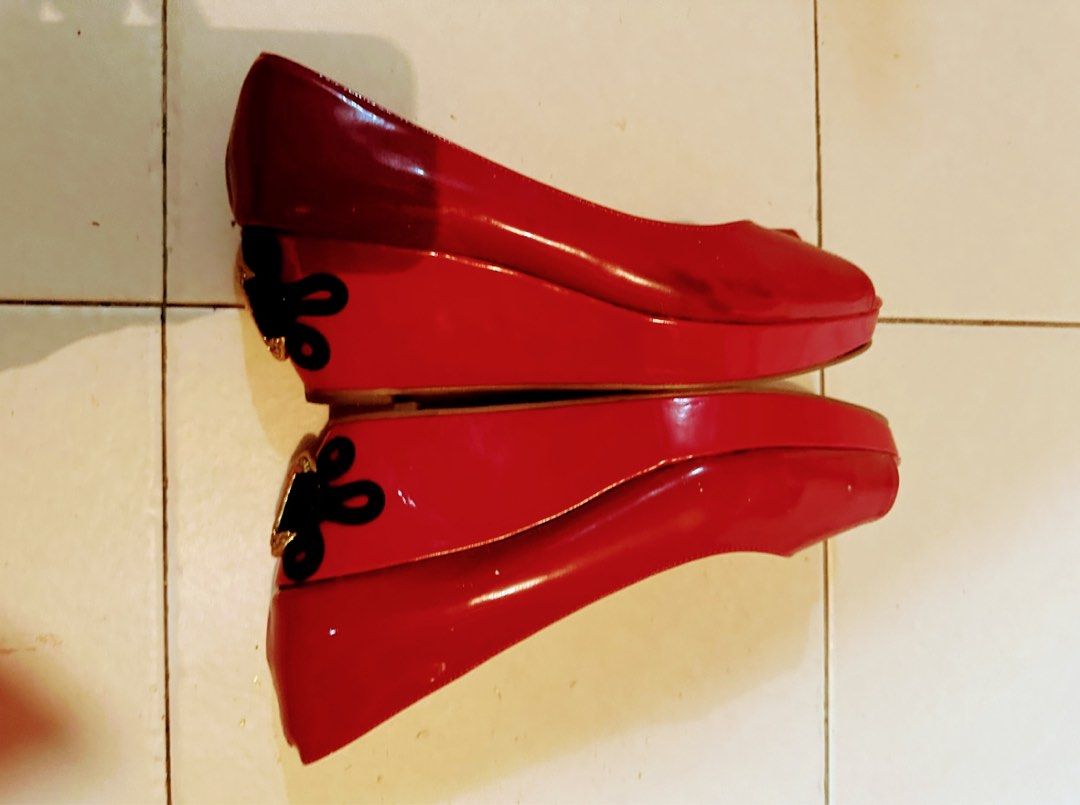 Designer red wedge shoes Women s Fashion Footwear Wedges on