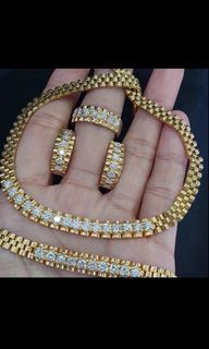 diamond ring earring necklace bracelet FASTBREAK 60.0grams 18k gold 4.0cts dia 16" neckalce 7.5 bracelet #8 ring