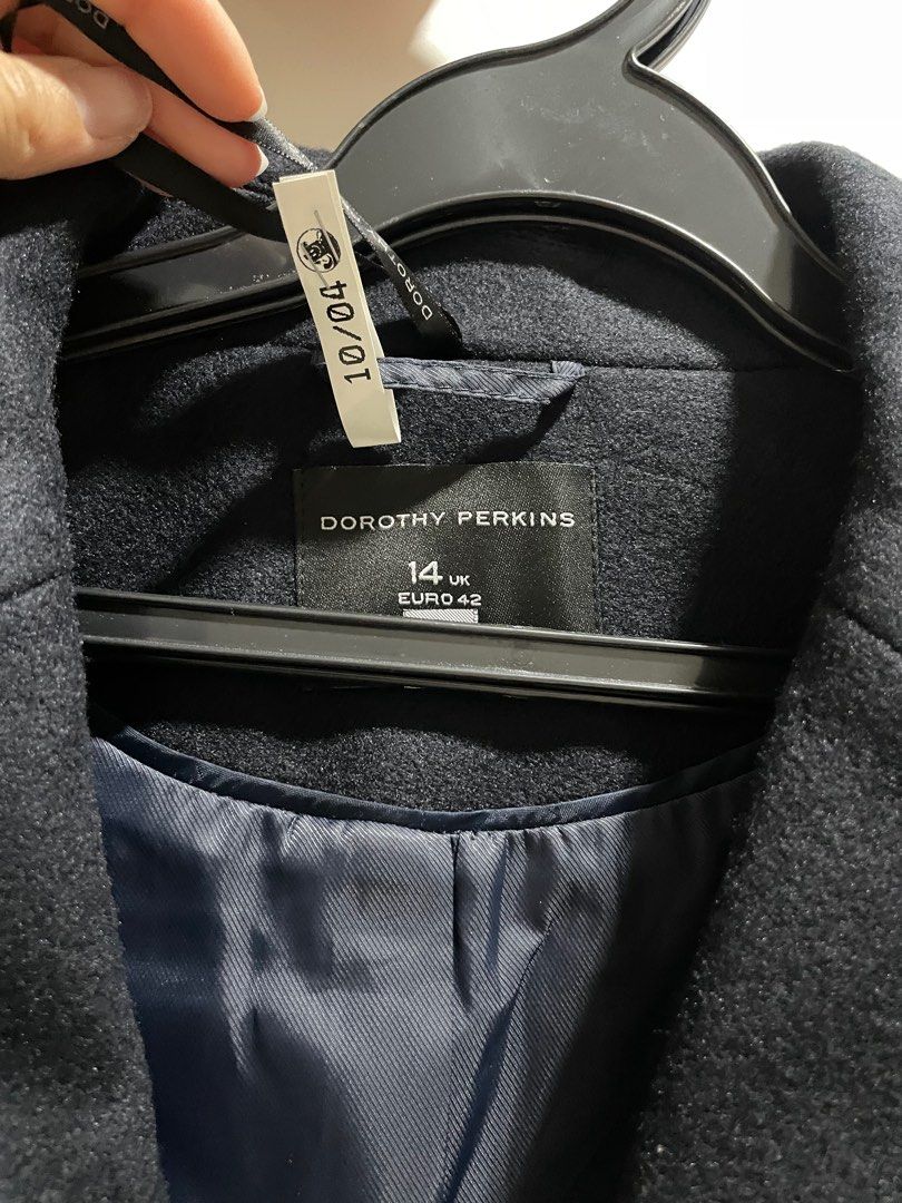 Dorothy perkins navy coat on sale