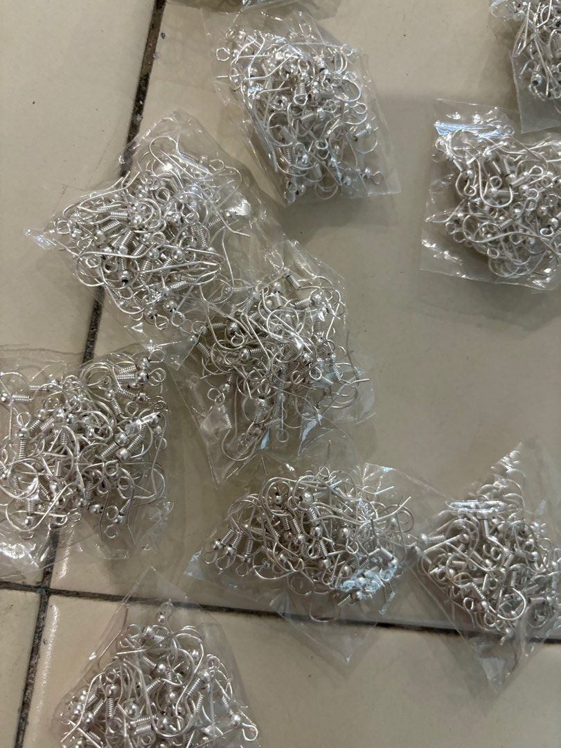 White gold earring top hooks