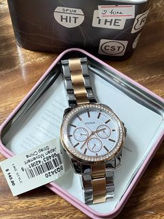Fossil silver-rosegold watch