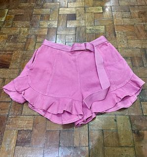 Pink Garterized Maong Denim Shorts (S-M)