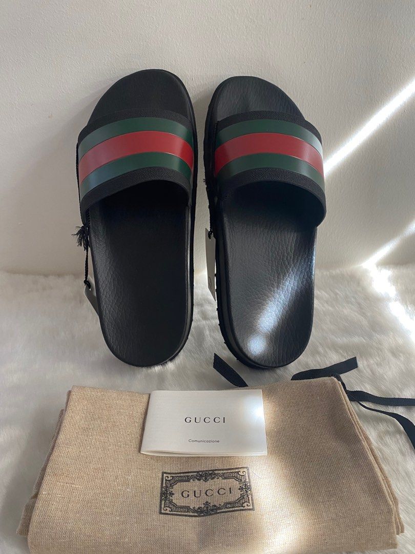 Gucci mens rubber slides shop