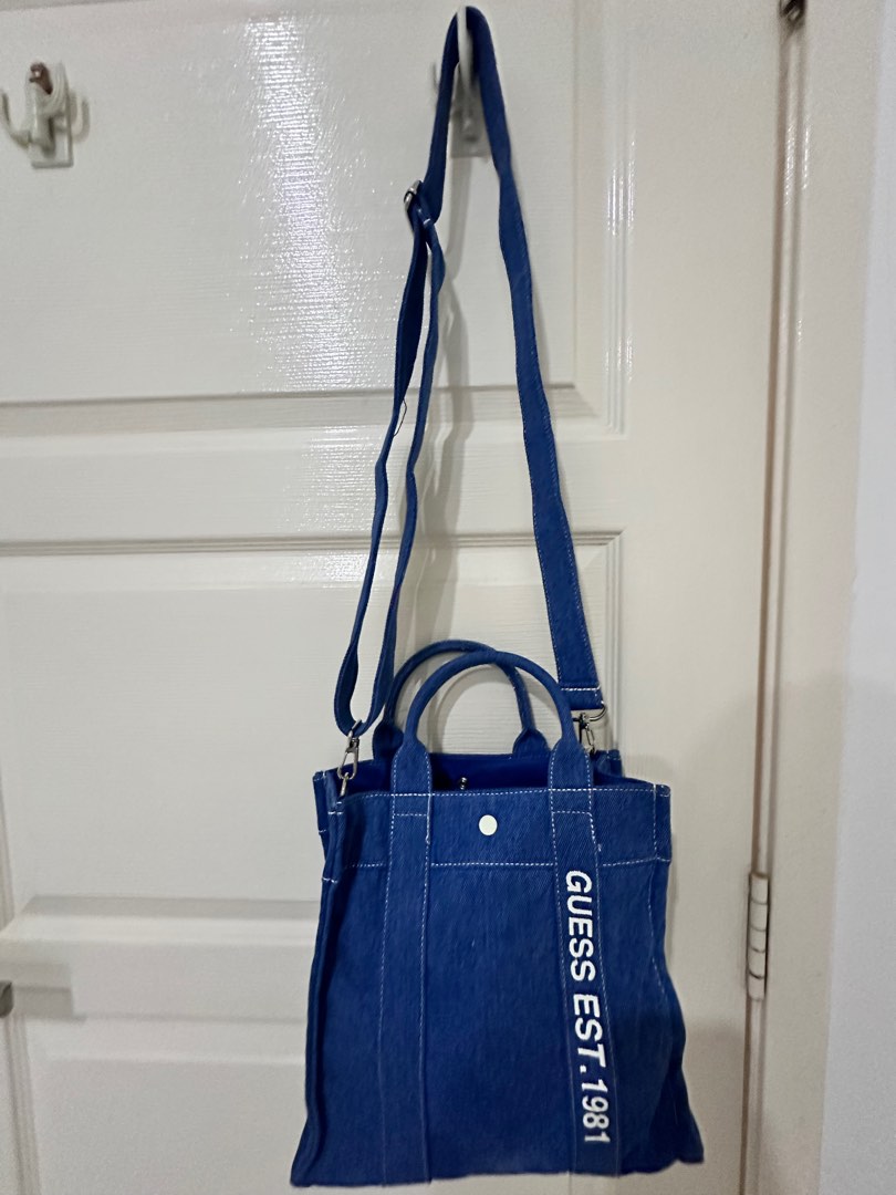 Guess denim tote bag clearance