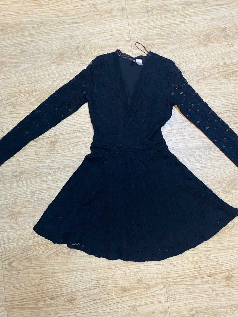 chinese dress ladies Airabella Long Sleeve Lace Mini Dress | Black | Womens