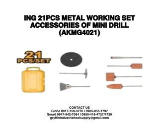 ING 21PCS METAL WORKING SET ACCESSORIES OF MINI DRILL (AKMG4021)