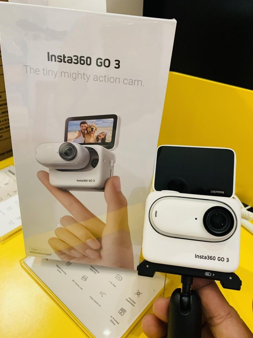 Insta360 GO 3 Tiny Mighty Action Camera 128GB White (Category: Video Cameras) located in Makati City. Submitted by techubstoreandaccessories (Listing ID 1289826749, Image 2). Description: Insta360 GO 3 Tiny Mighty Action Camera 128GB White Ready for Pick-Up / Same Day Delivery Via Lalamove‼️ DETAILS: ✅ Actual Picture Posted. ✅BRAND NEW, SEALED, & ORIGINAL. ✅7 Days Replacement for Factory Defects and 1year Limited Warranty. (Terms and conditions a